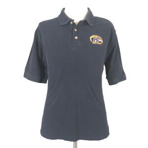 Kent State golden flashes polo shirt adult men's medium blue short sleeve cotton